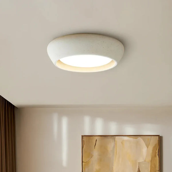 Erik Minimalist Flat Disk Cement Ceiling Light